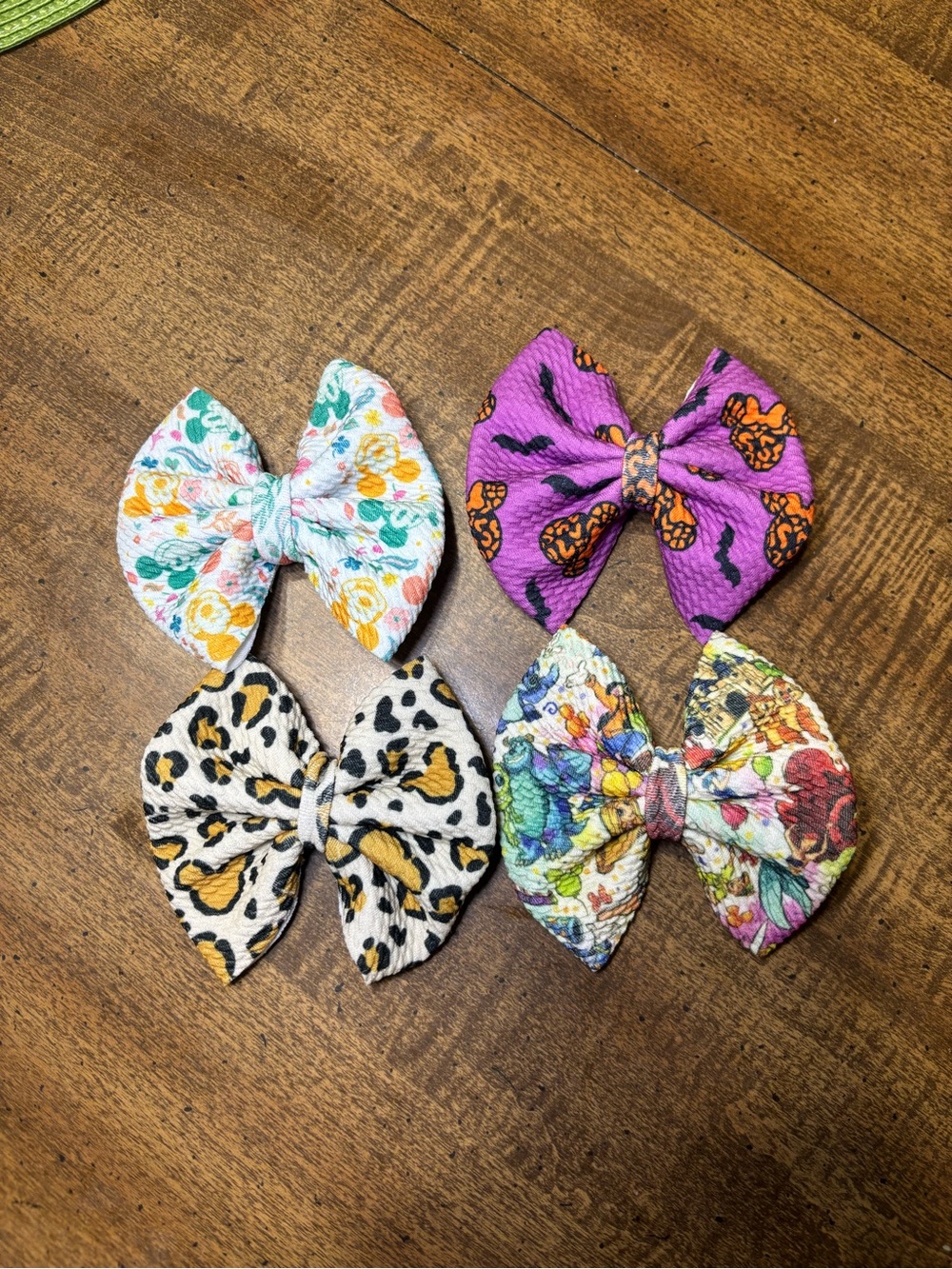 Kids Floral & Animal Print Hair Bow Set - Assorted Colors